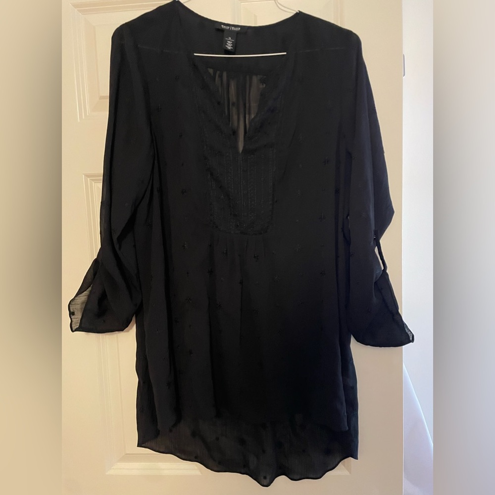 Black tunic, hi-lo, size 14, WHBM